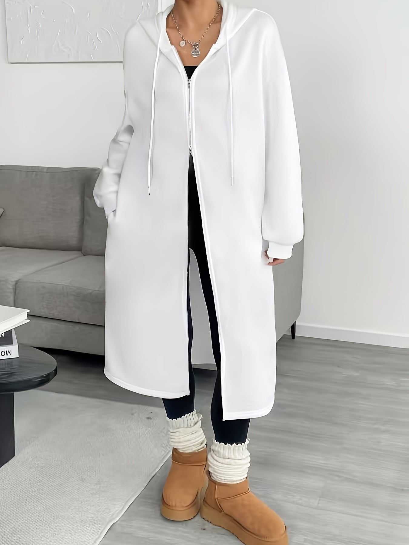 Donatella – Giacca lunga con cappuccio e zip – 4