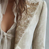 Constance | Blazer sartoriale avorio ricamato