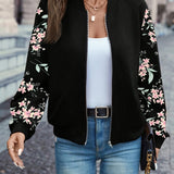 Thea™ — Giacca floreale con collo stile bomber