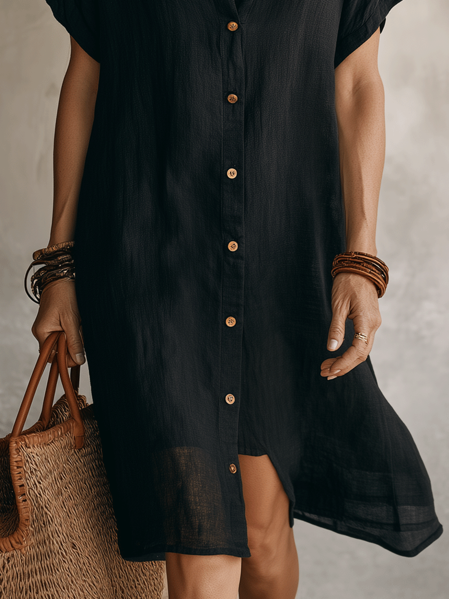 Moderno Boho | Vestito Midi in Lino Senza Sforzo