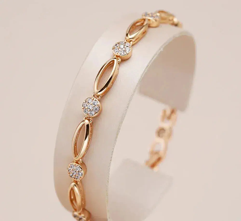 Bracciale dorato con zirconia