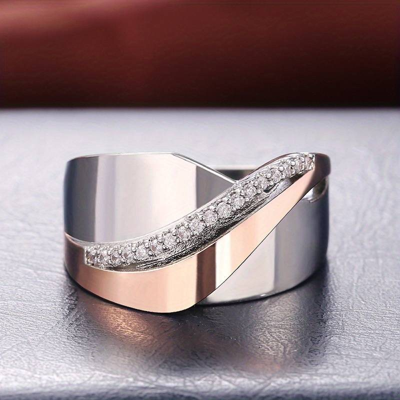 Elegante anello lucido in oro rosa – Immagine 1