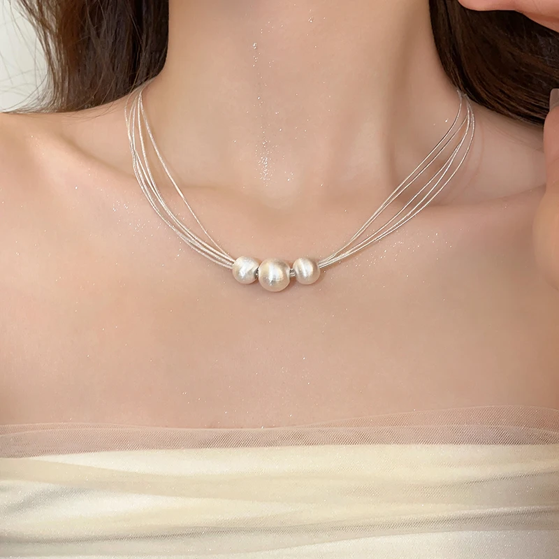 Elegante collana a strati con perla bianca – Immagine 1