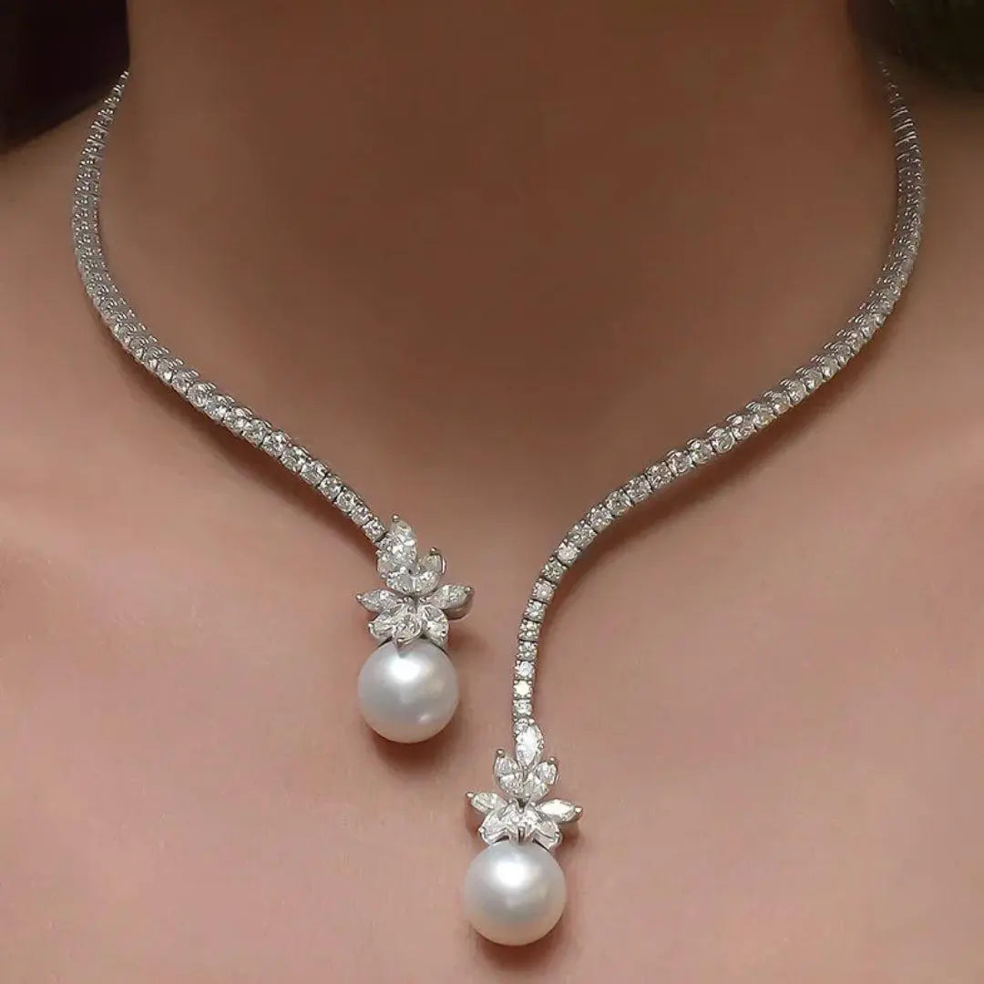 Elegante collana in argento sterling con perle – Immagine 1