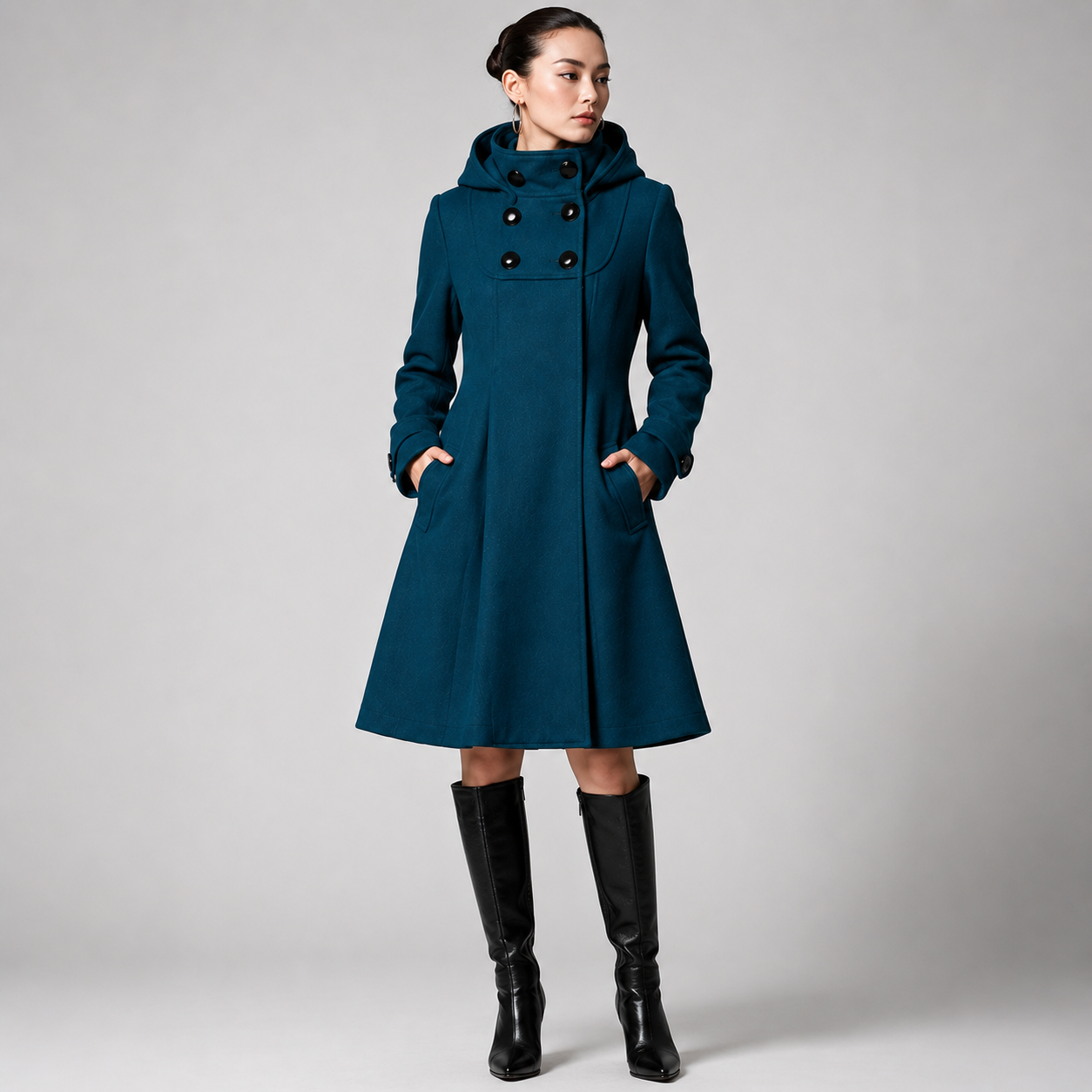 Ester – Cappotto strutturato con cappuccio – 2