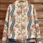 Rosalind | Cardigan Donna Floreale a Righe con Zip