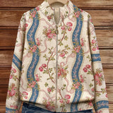 Rosalind | Cardigan Donna Floreale a Righe con Zip