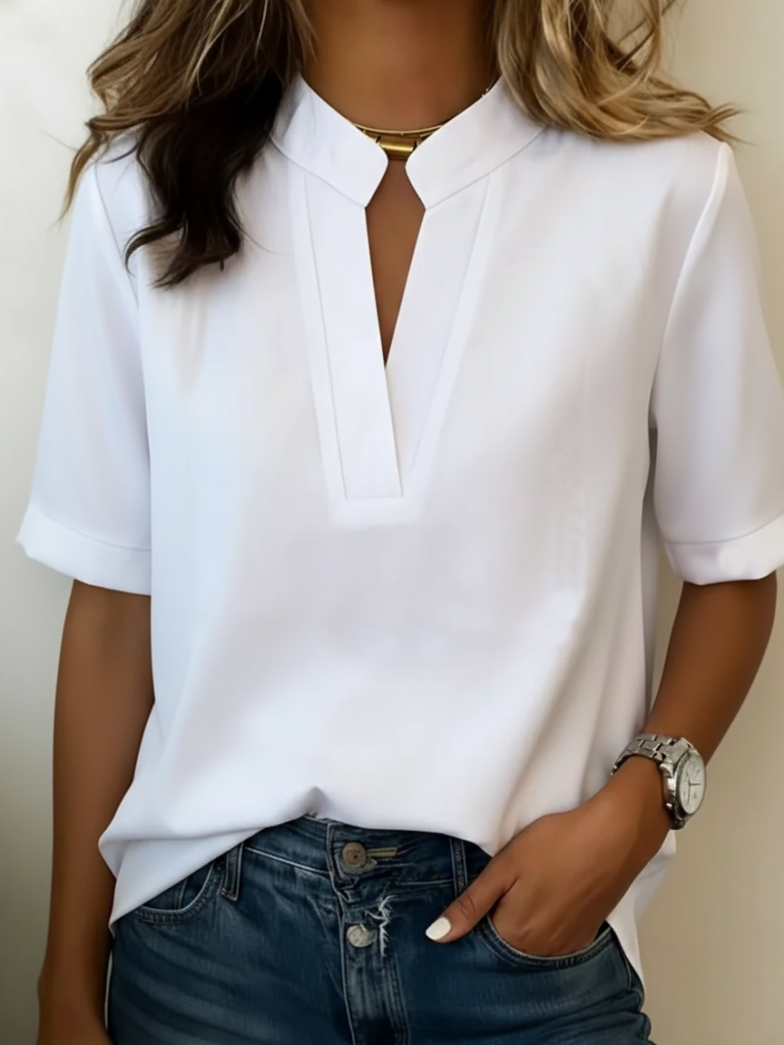 Élise | Blusa a Maniche Corte con Scollo a V
