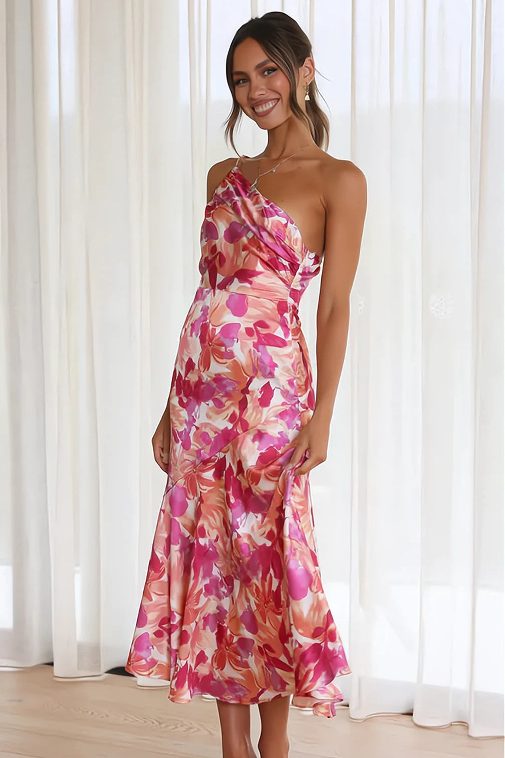Violetto | Abito in Raso Floreale