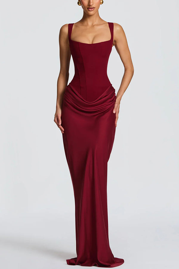 Luna · Vestito maxi con scollo quadrato