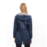 Cappotto da donna con cappuccio e vita regolabile