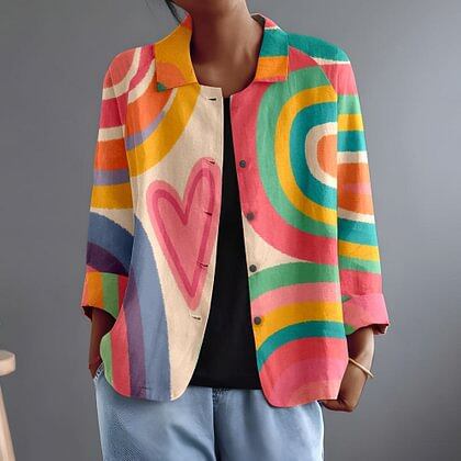 CONSTANZA | CAMICETTA GRAFICA MULTICOLORE