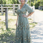 Evadne | Abito Maxi Floreale con Scollo a V