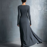 YASMINA | ABITO MAXI CON ALLACCIATURA LATERALE