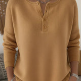 Helena | Maglione Henley con bottoni