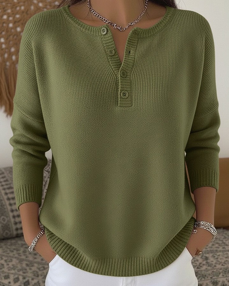 Helena | Maglione Henley con bottoni