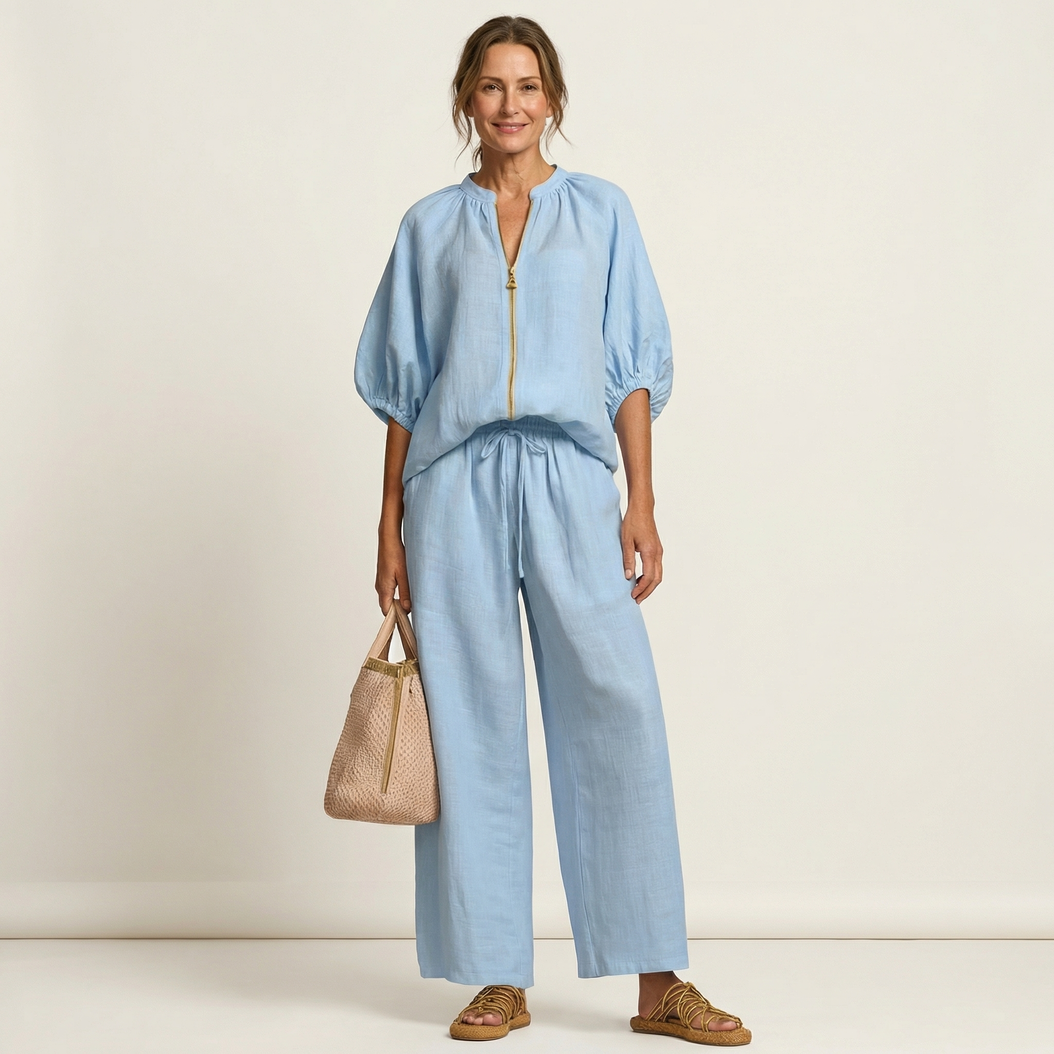 Marlowe | Set con Maniche a Palloncino e Zip Frontale