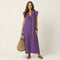 Josette | Abito Maxi in Lino con Rouches e Scollatura a V