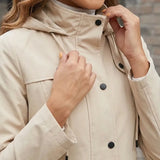 Francesca — Parka da donna con cappuccio e bottoni