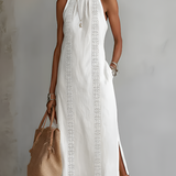 Jimena | Abito midi con collo alla Mao