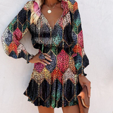 Ariana - V-neck long sleeve mini dress with ruffles