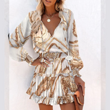 Ariana - V-neck long sleeve mini dress with ruffles