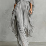 Margherita | Completo Fluido Grigio con Top a Spalline e Pantaloni Leggeri