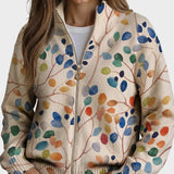 Imogene - Cardigan con stampa botanica a foglie