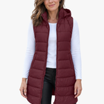 Irma – Gilet lungo trapuntato con cappuccio – 1