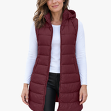 Irma – Gilet lungo trapuntato con cappuccio – 1