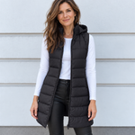 Irma – Gilet lungo trapuntato con cappuccio – 2