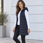 Irma – Gilet lungo trapuntato con cappuccio – 8