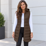 Irma – Gilet lungo trapuntato con cappuccio – 9