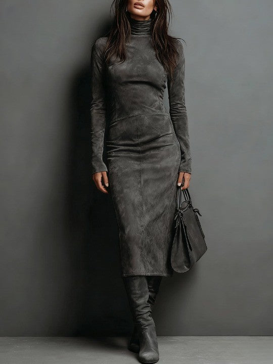 Giada | Suede midi dress