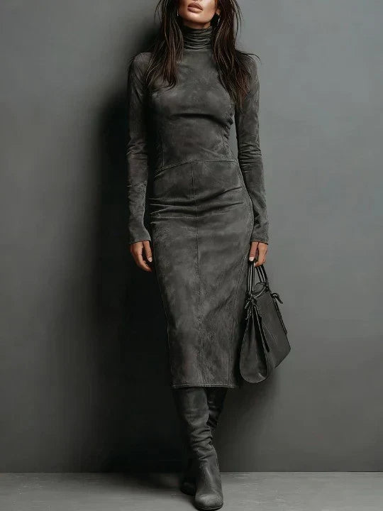 SELWYNNE | ABITO MAXI IN SUEDE CON COLLO ALTO