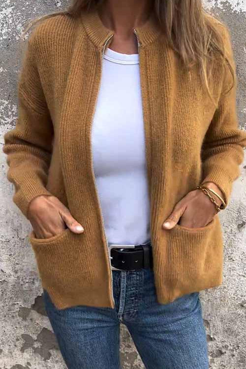 Aurora — Cardigan in cotone con zip