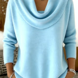 Julia | Maglione con collo drappeggiato