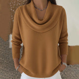 Julia | Maglione con collo drappeggiato