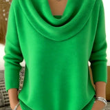 Julia | Maglione con collo drappeggiato