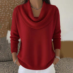 Julia | Maglione con collo drappeggiato