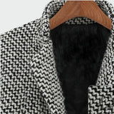 Cappotto lungo da donna con motivo pied-de-poule classico