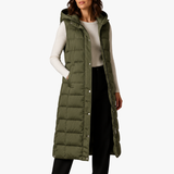 Lara – Gilet lungo con cappuccio – 1