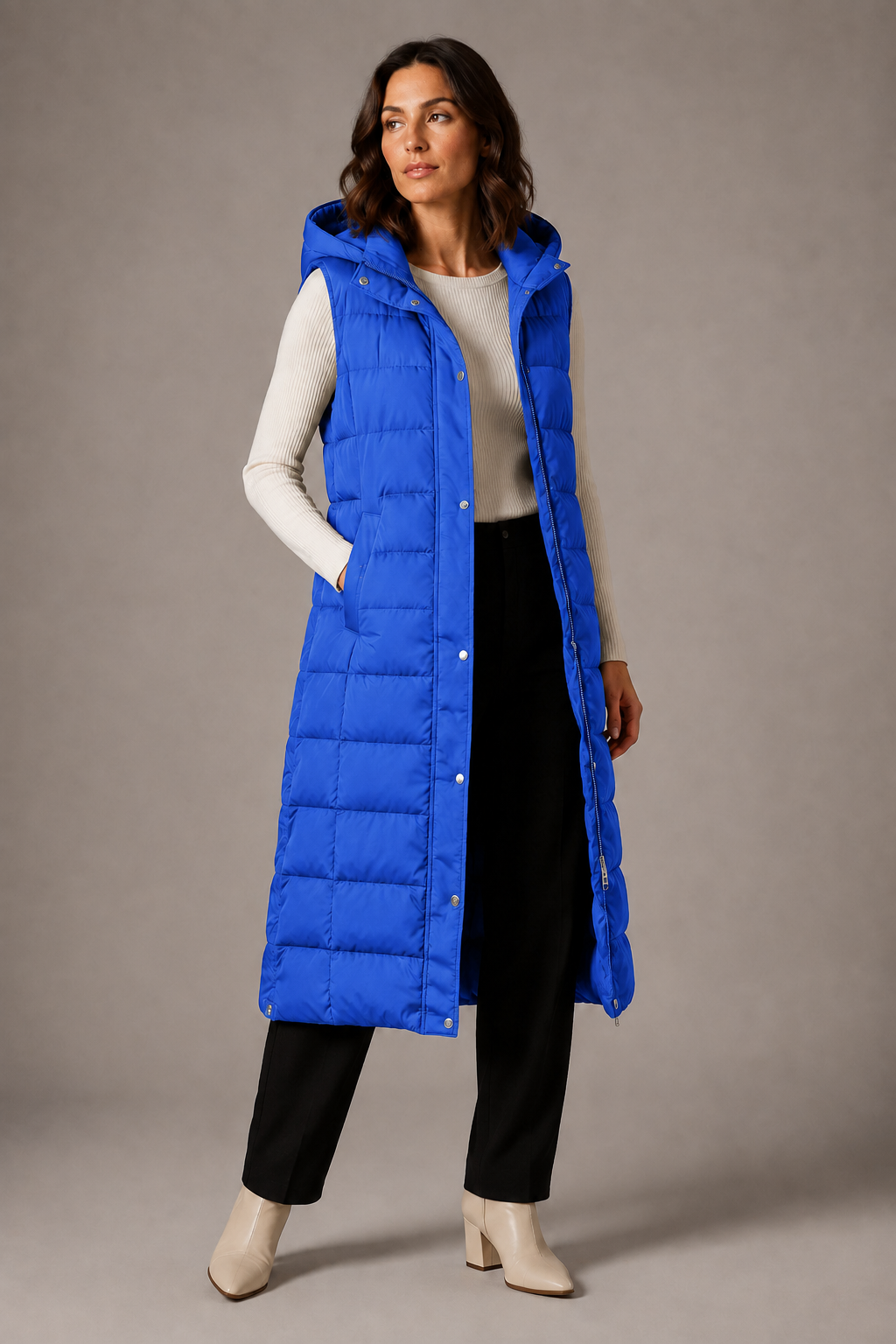 Lara – Gilet lungo con cappuccio – 7