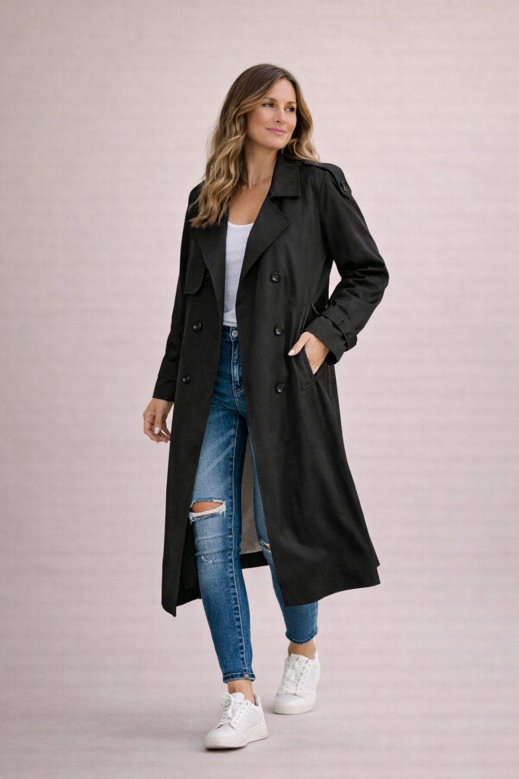 Lavinia – Trench con cintura e spalline – 1
