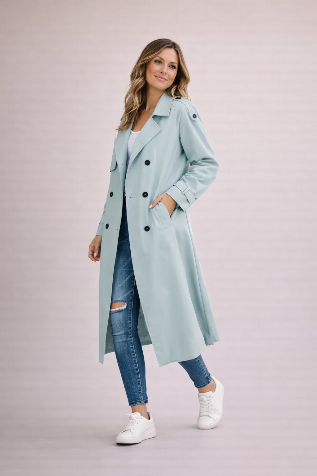 Lavinia – Trench con cintura e spalline – 2