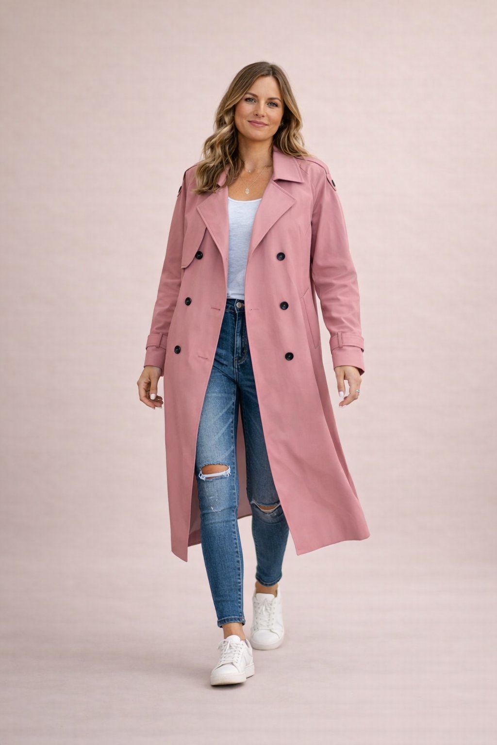 Lavinia – Trench con cintura e spalline – 5