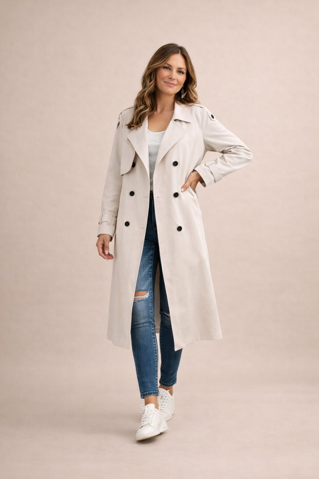 Lavinia – Trench con cintura e spalline – 6