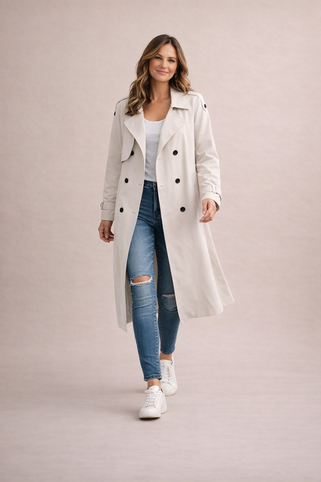 Lavinia – Trench con cintura e spalline – 8