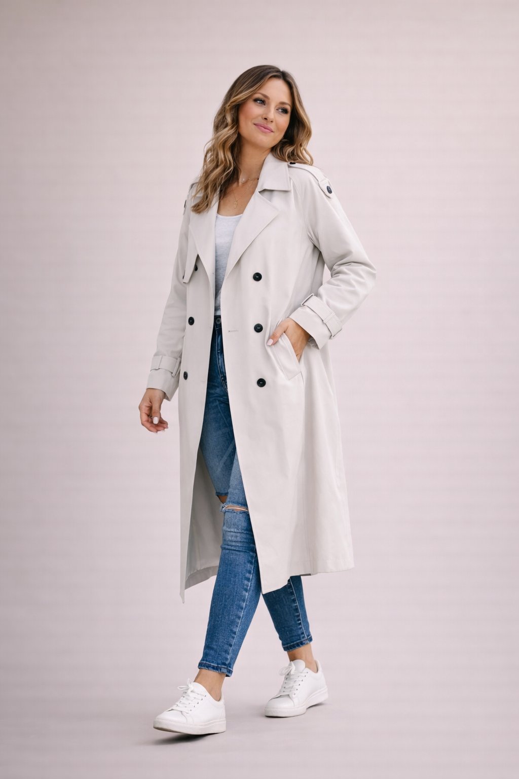Lavinia – Trench con cintura e spalline – 9