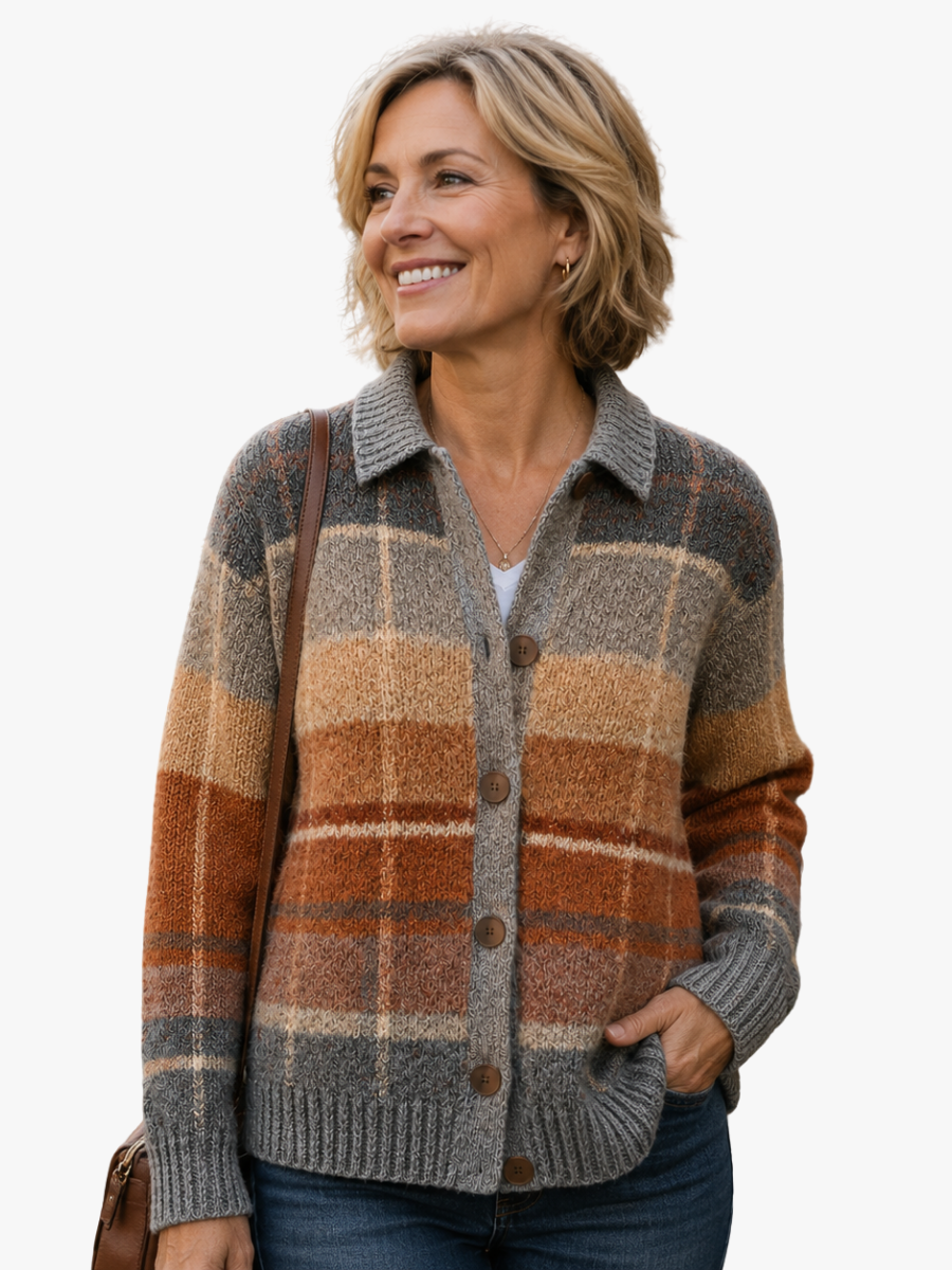 Lena – Cardigan a quadri sfumati – 1